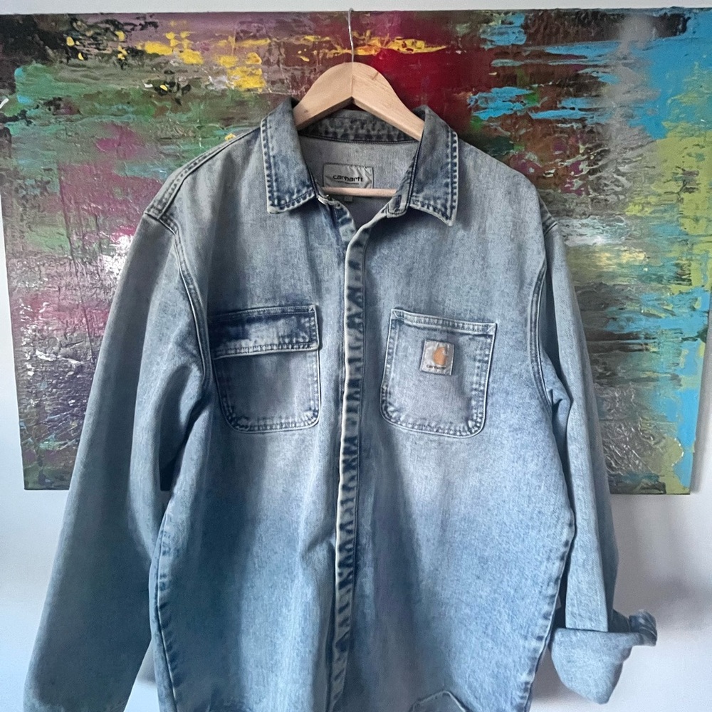 Carhartt Blue Denim Shirt Jacket Relaxed Fit